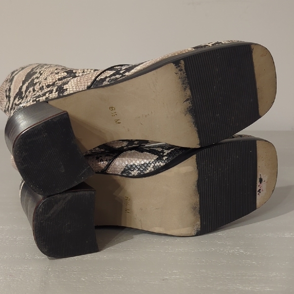 Durango Snakeskin Boots Block Heel Leather size 8.5 Made In Brazil - Picture 7 of 11